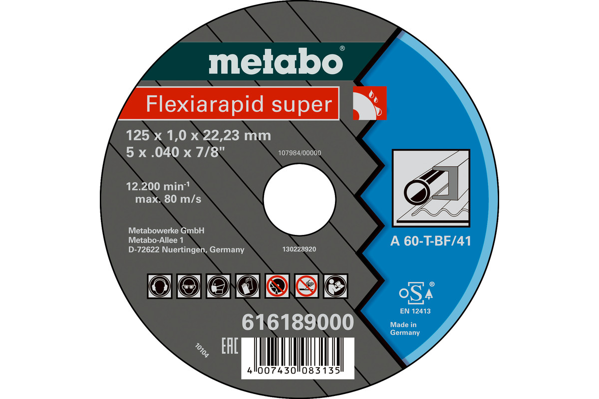 Flexiarapid super 115 x 1,0 x 22,23 acier, TF 41 - METABO - 616188000