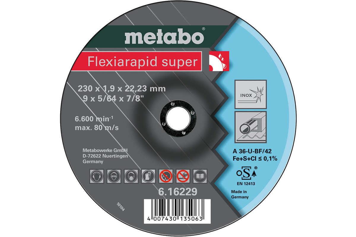 Flexiarapid super 230 x 1,9 x 22,23 inox, TF 42 - METABO - 616229000