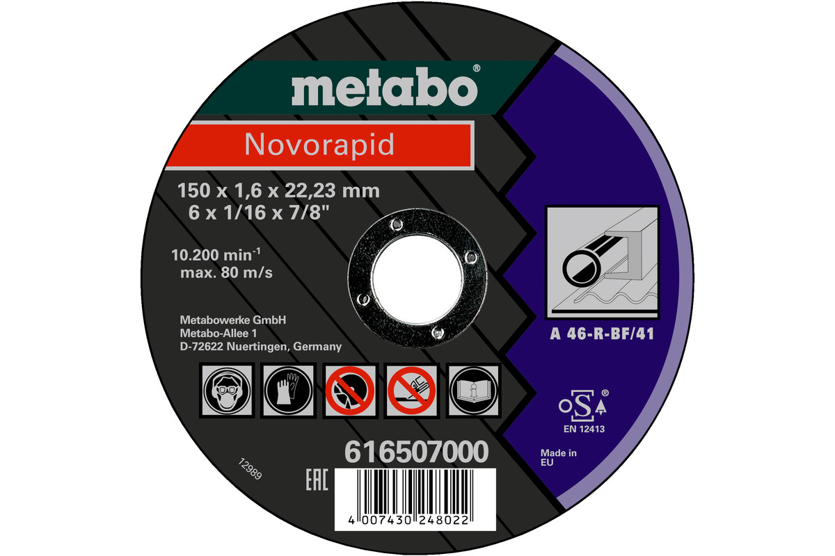 Novorapid 150 x 1,6 x 22,23 mm, acier, TF 41 - METABO - 616507000