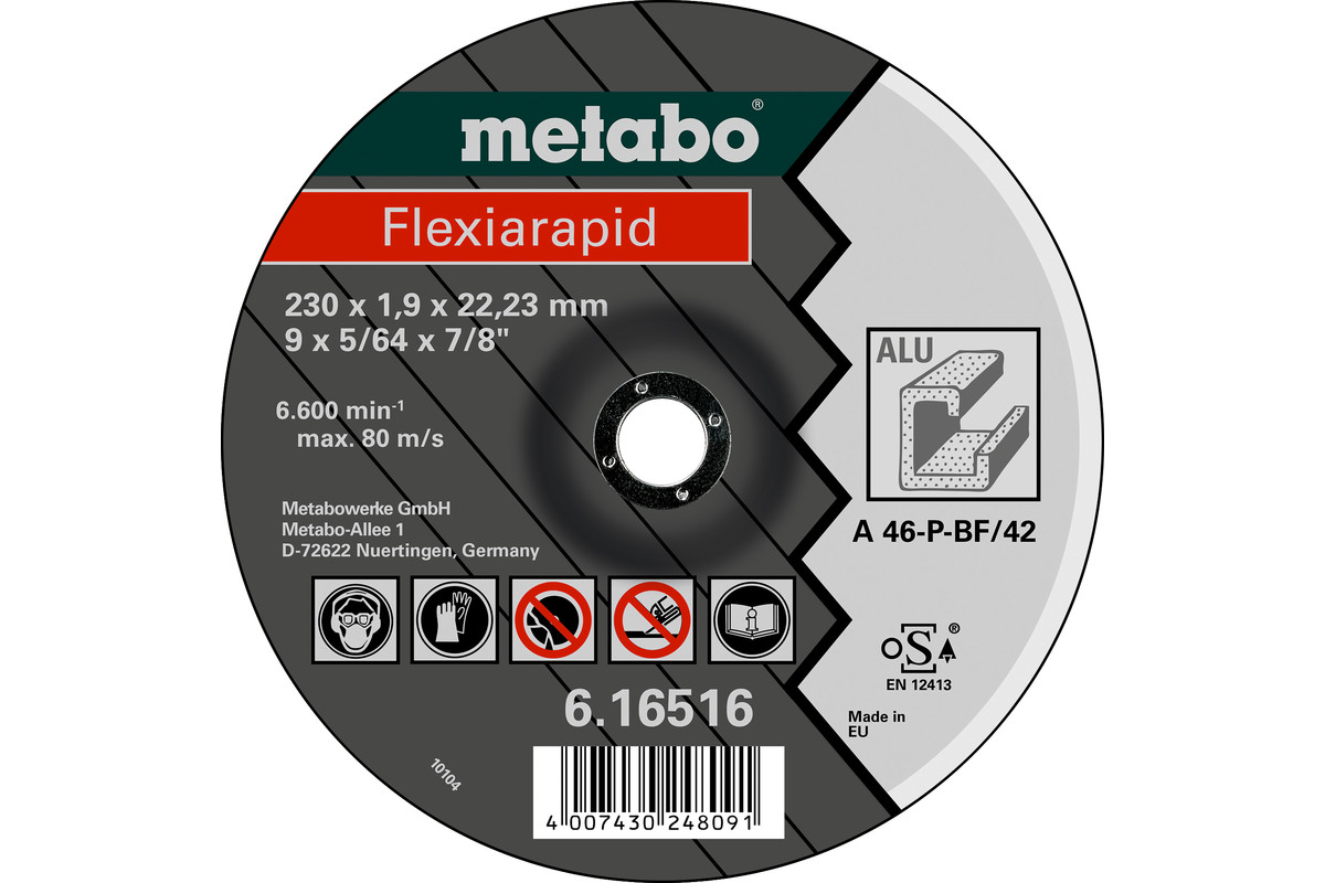 Flexiarapid 125 x 1,0 x 22,23 mm, aluminium, TF 41 - METABO - 616513000