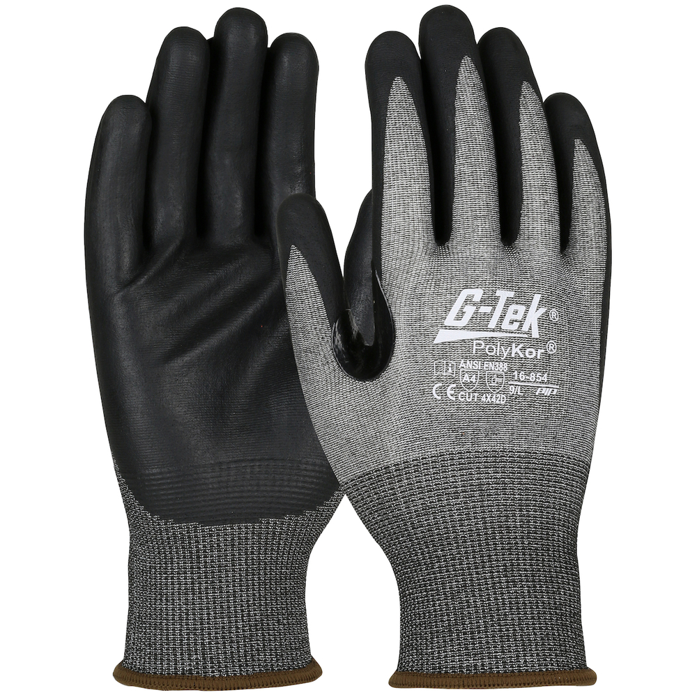Gants doublure enduction nitrile PolyKor poivre et sel - Lot de 12 - G-TEK - 16-854
