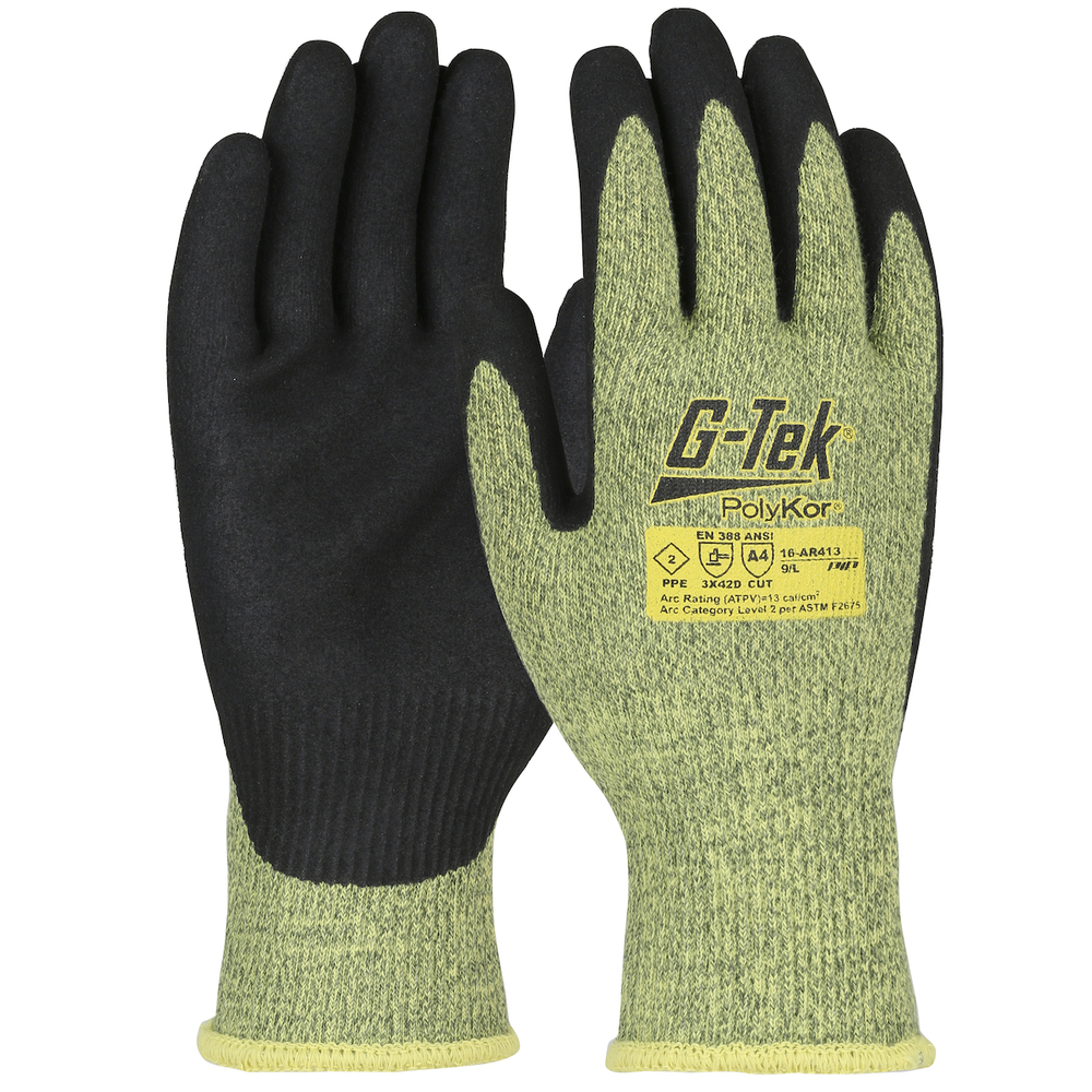 Gants doublure aramide enduction neoprene mousse jaune - Lot de 6 - G-TEK - 16-AR413