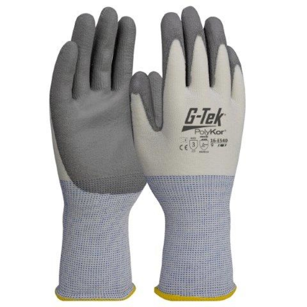 Gants doublure enduction polyurethane PolyKor blanc - Lot de 12 - G-TEK - 16-E540