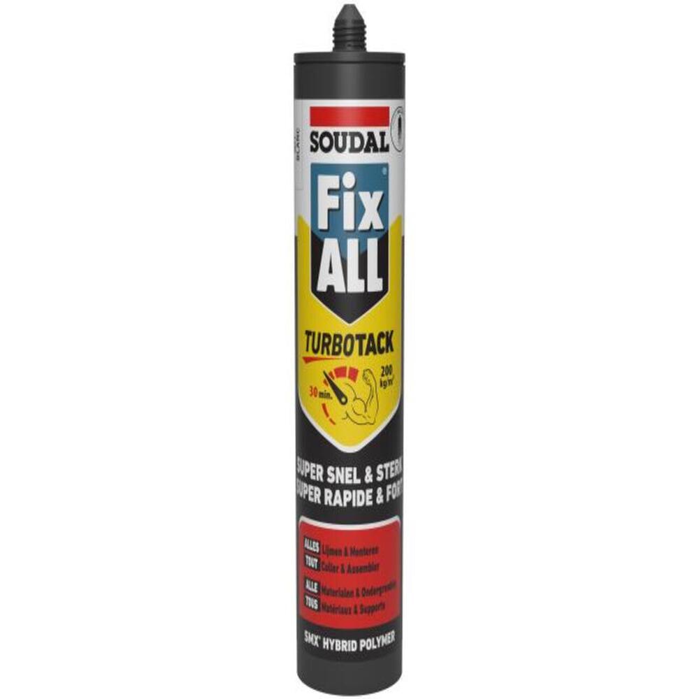 Carton de 12 cartouches 290 ml Fix All turbo blanc duo pack - SOUDAL - 173286