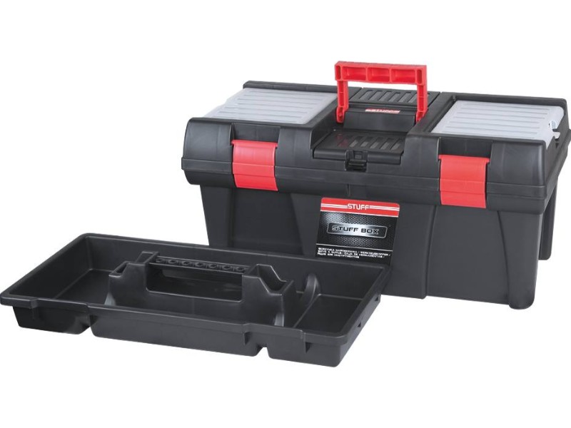 Boite rangement pvc noir 'stuff' 52.5x25.6x24.6 - 17593