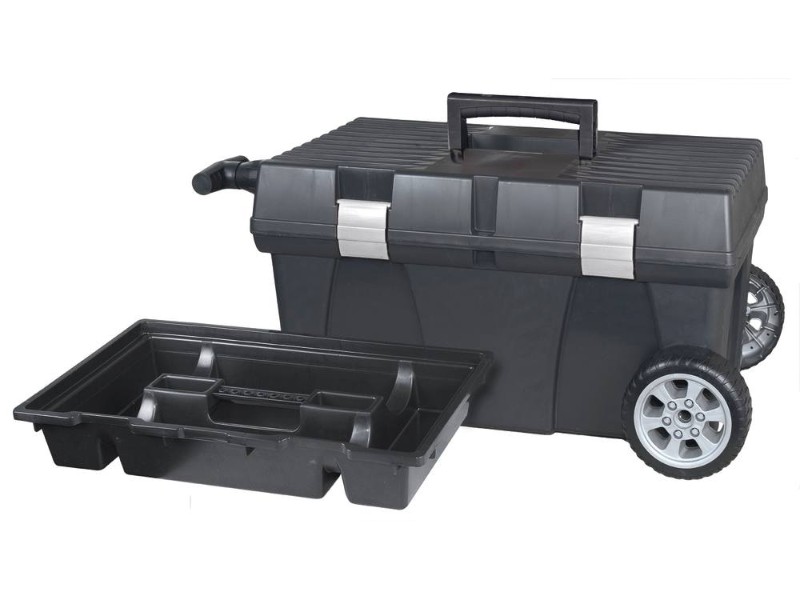 Boite rangement pvc noir 'stuff' sur roue+ poignee 62x38x33 - 17595