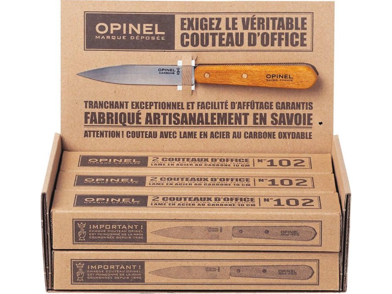 Presentoir 12 couteaux d'office (6 lots de 2)+1 couteau expo OPINEL - 17667