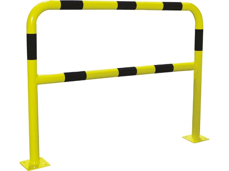 BARRIERE DE SECURITE AVEC PLATINE - TUBE DIAMETRE 60MM - NOIR/ JAUNE -18142