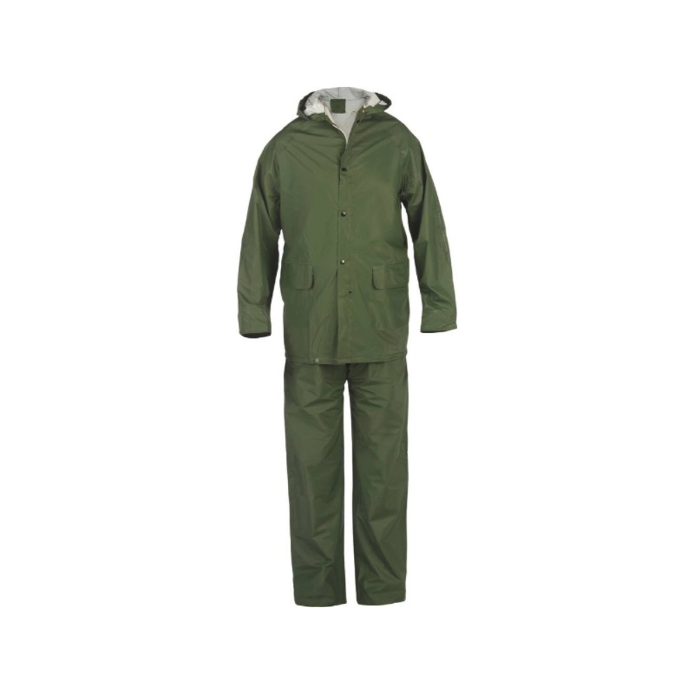 Vêtement de pluie PVC doublé avec capuche vert XXL - 18245