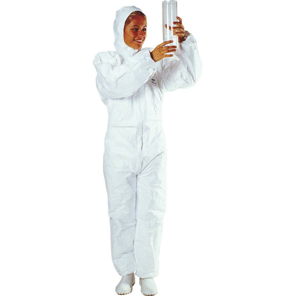 Combinaison de protection jetable microporeuse avec capuche type 5/6 60g/m² blanche L - 18255