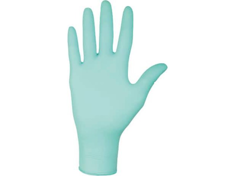Boite de 100 gants nitriles verts jetable non poudres taille l - 18261