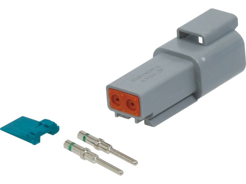 KIT 1 CONNECTEUR MALE 2 VOIES SERIE DT - ETANCHE - 19500