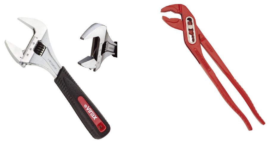 LOT CLE A MOLETTE 8 + PINCE MULTI 240MM