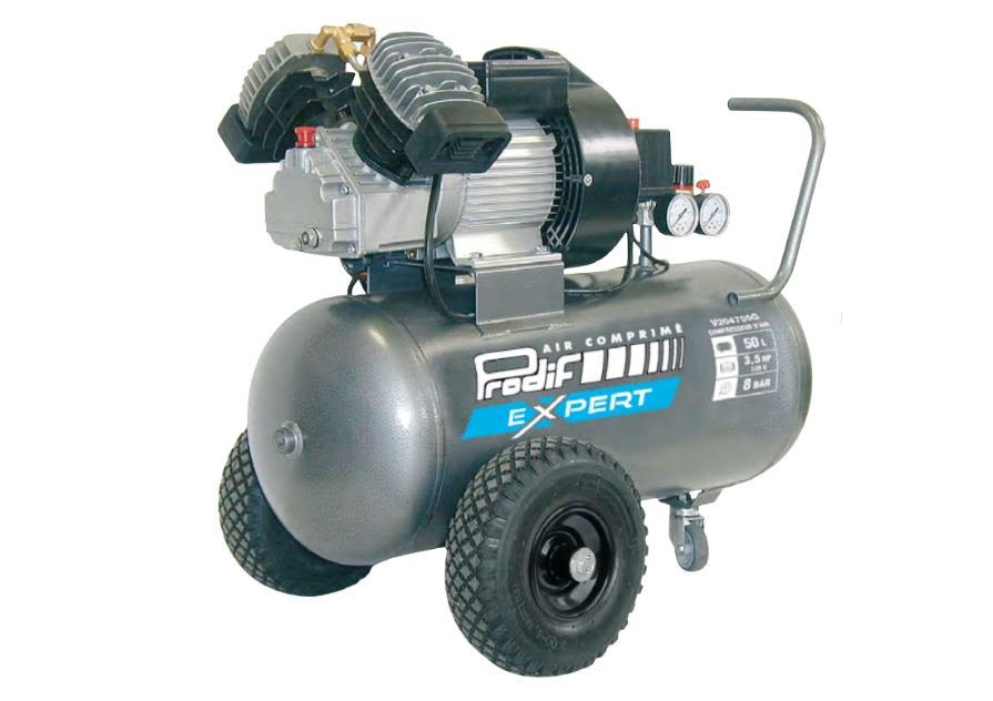 COMPRESSEUR D'AIR PRODIF 50L 8 BAR 3,5CV BI CYLINDRES V204705G