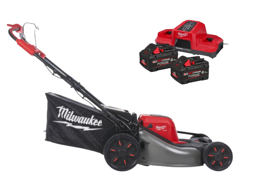 Tondeuse à gazon MILWAUKEE FORGE autotractée fuel 53cm M18 avec batterie 8 Ah