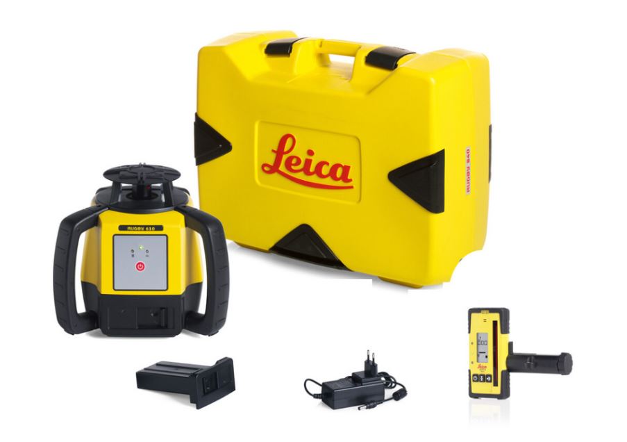 Laser LEICA Rugby 610 avec coffret avec batterie Li-ion et cellule de réception Rod Eye 160- 6008615