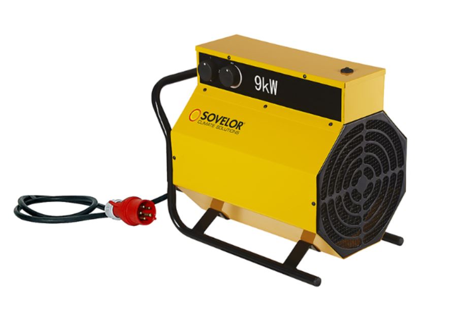 Chauffage électrique 9kW triphasé air pulsé SOVELOR mobile C9