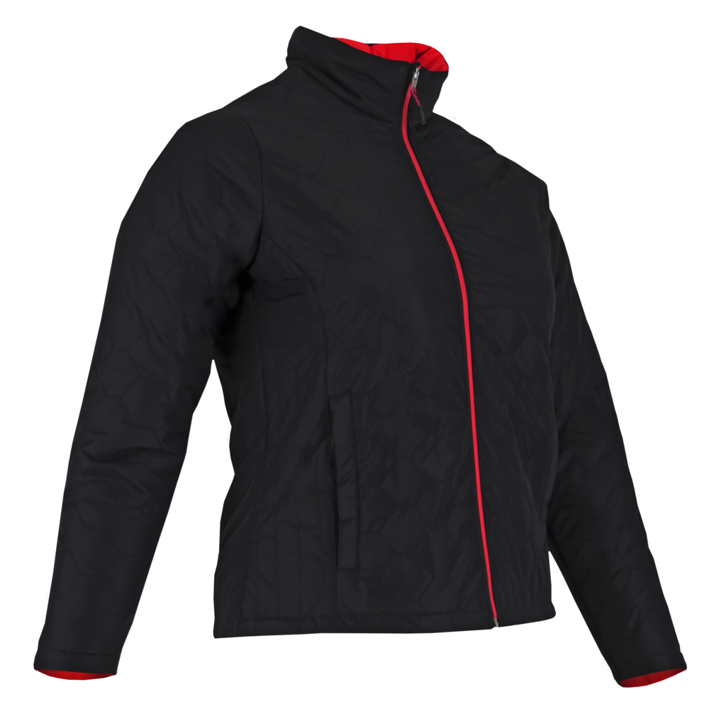 Doudoune femme capuche retractable LAPONIE ROUGE NOIR - LMA LEBEURRE - 2259