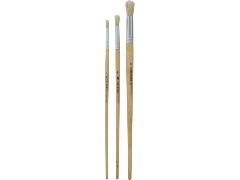 Lot de 3 pinceaux fins ronds 6mm / 8mm / 12mm - 22600