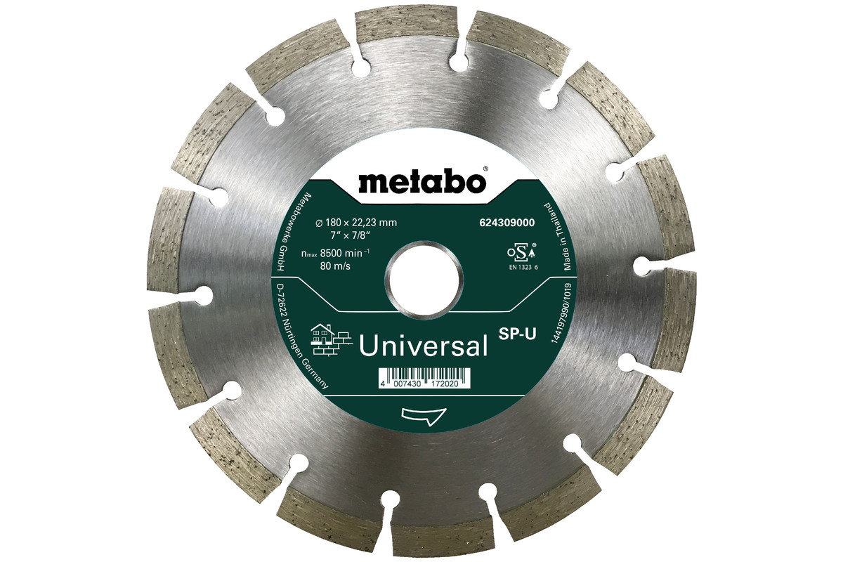 Meule de tronçonnage diamantée - SP - U, 180x22,23 mm - METABO - 624309000