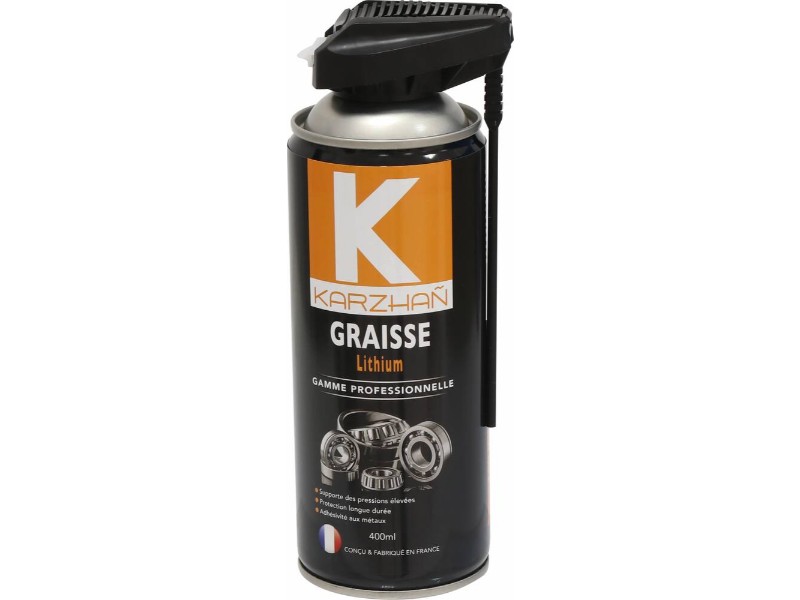 Graisse verte au lithium avec tête 2 jets - lot de 12 aérosols 400ml - KARZHAN - 24560.12