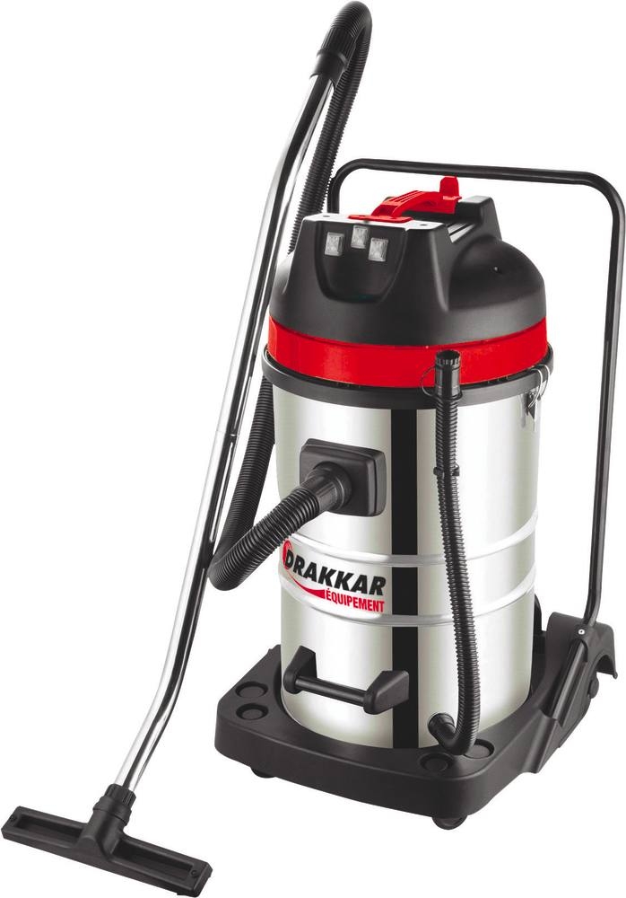 Aspirateur eau et poussière 80L 230V 3600W DRAKKAR cuve inox basculante/3 moteurs - 07408