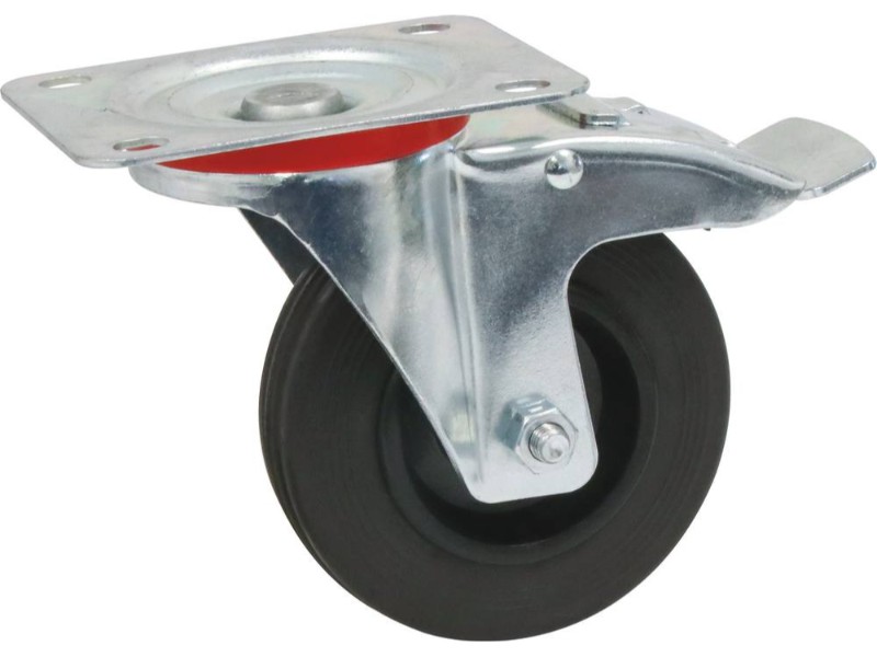 Roulette pivot.+frein chape zinguee bandage caoutch. d160 17 - 26480