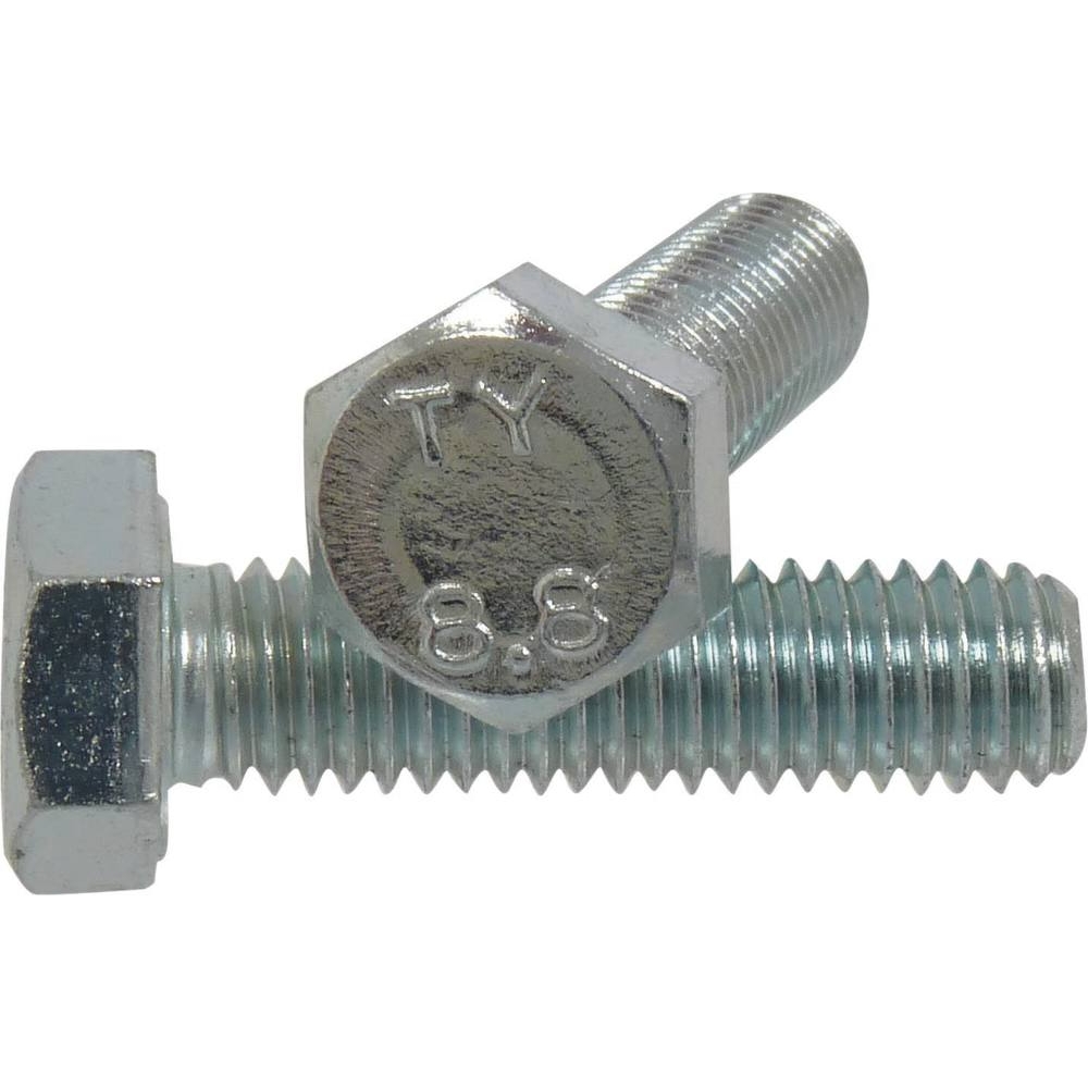 Vis à tête hexagonale filetage total class 8.8 zingué blanc M16x80mm DIN 933 - boîte de 25 - KLIPPER - 26677.25