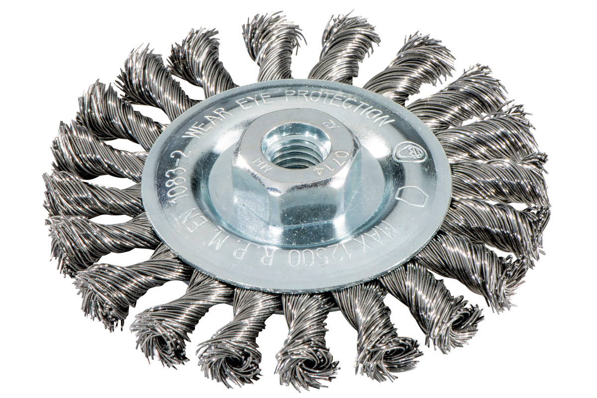 Brosse circulaire 115x0,5x10 mm / M 14, acier, torsadé - METABO - 626778000