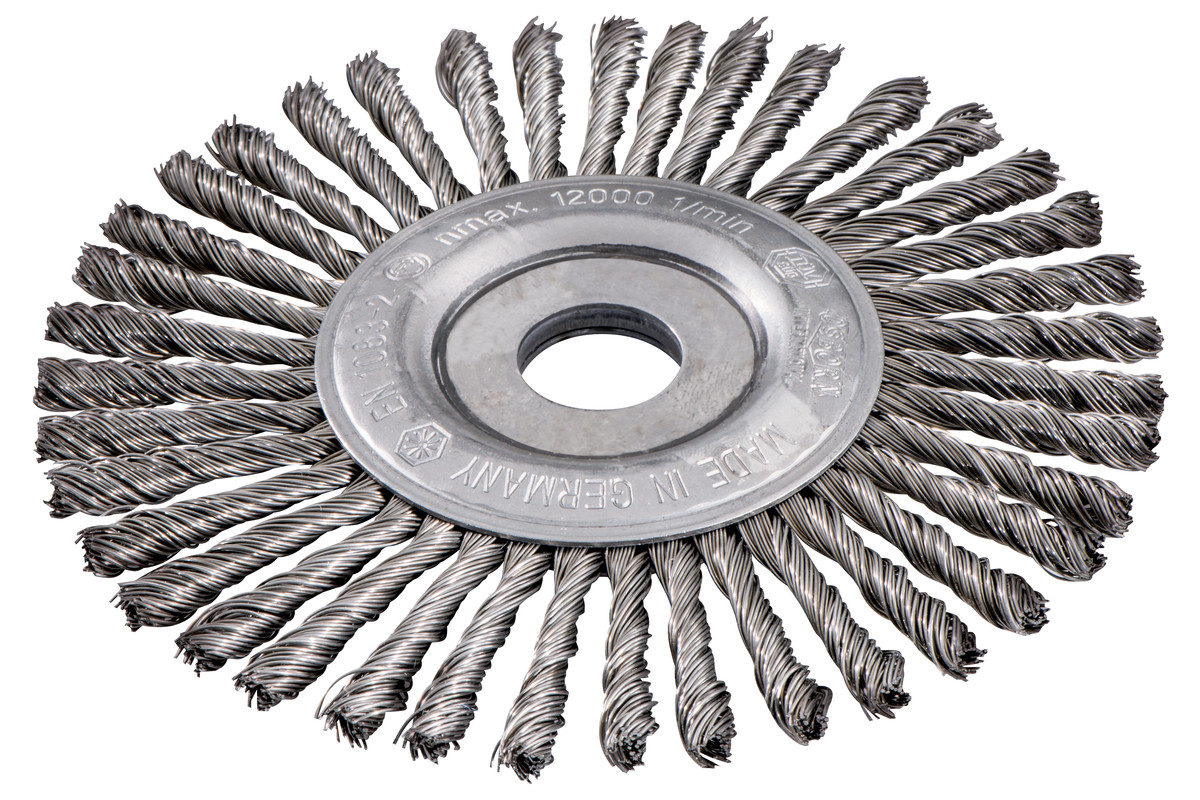 Brosse ronde 125x0,5x6 /22,23 mm, acier, torsadé - METABO - 626815000
