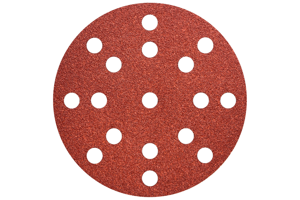 50 feuilles abrasives auto-agrippantes 125 mm, P120, bois + métal, « Multihole » - METABO - 626852000