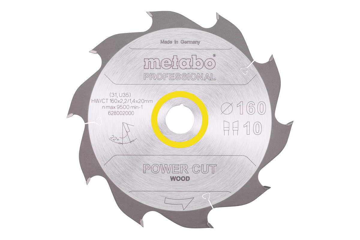 Lame de scie « power cut wood - professional », 160x20, Z10 WZ 22° - METABO - 628002000