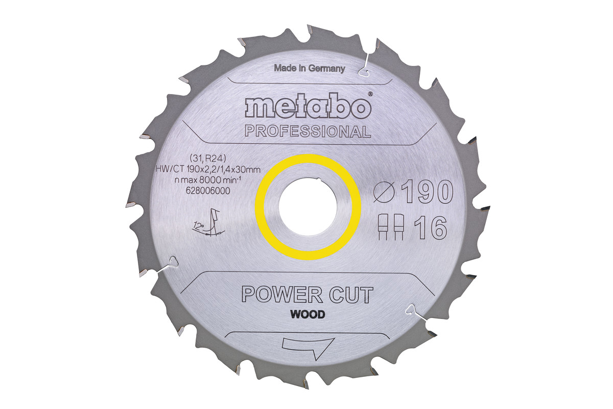 Lame de scie « power cut wood - professional », 152x20, Z12 FZ 15° - METABO - 628001000