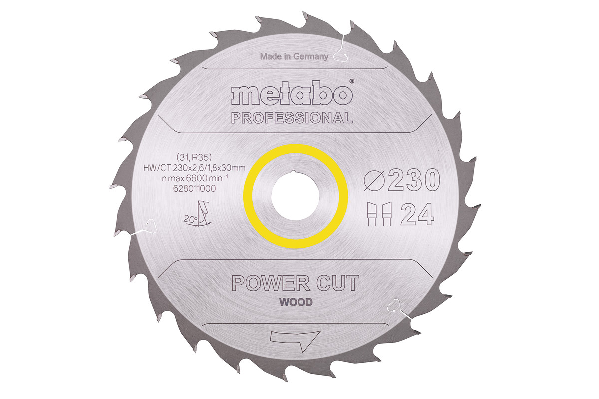 Lame de scie « power cut wood - professional », 230x30, Z24 WZ 20° - METABO - 628011000