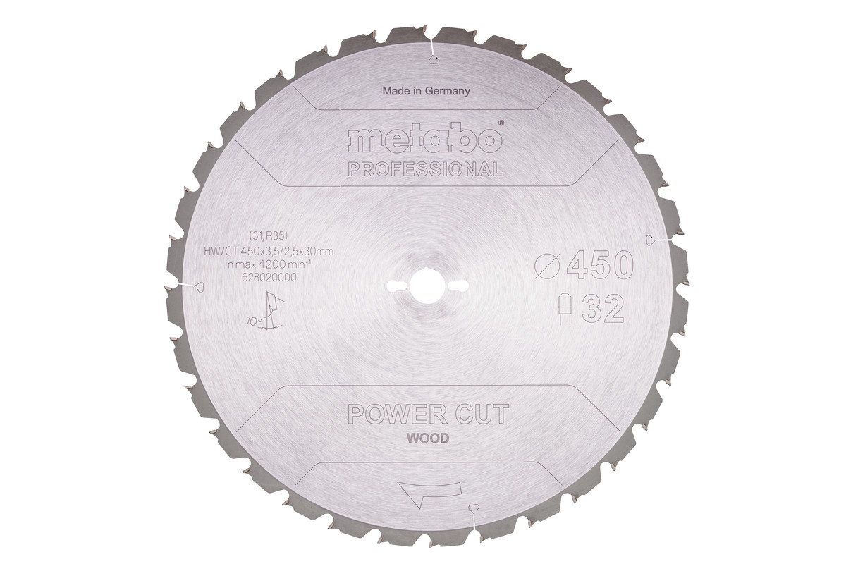 Lame de scie « power cut wood - professional », 450x30 Z32 TZ 10° - METABO - 628020000