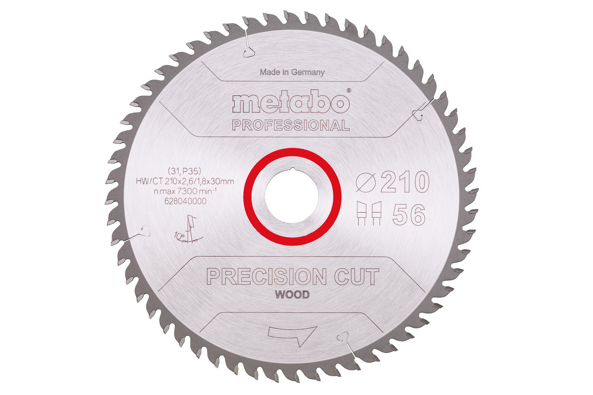 Lame de scie « precision cut wood - professional », 210x30, Z56 WZ 10° - METABO - 628040000