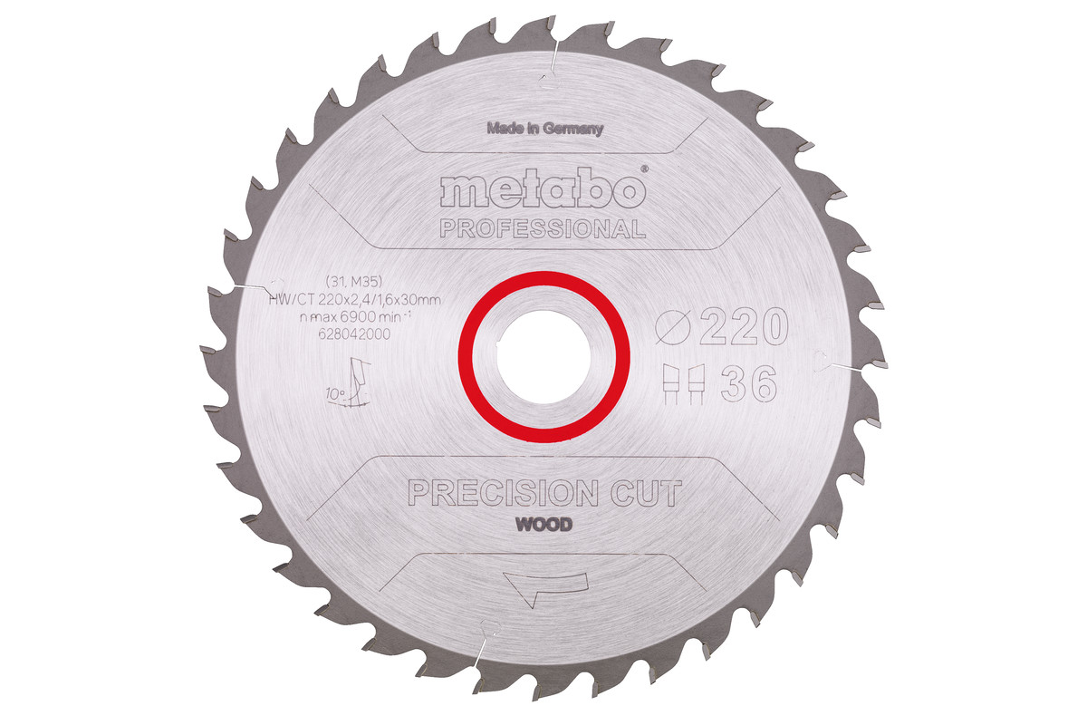 Lame de scie « precision cut wood - professional », 220x30, Z36 WZ 10° - METABO - 628042000