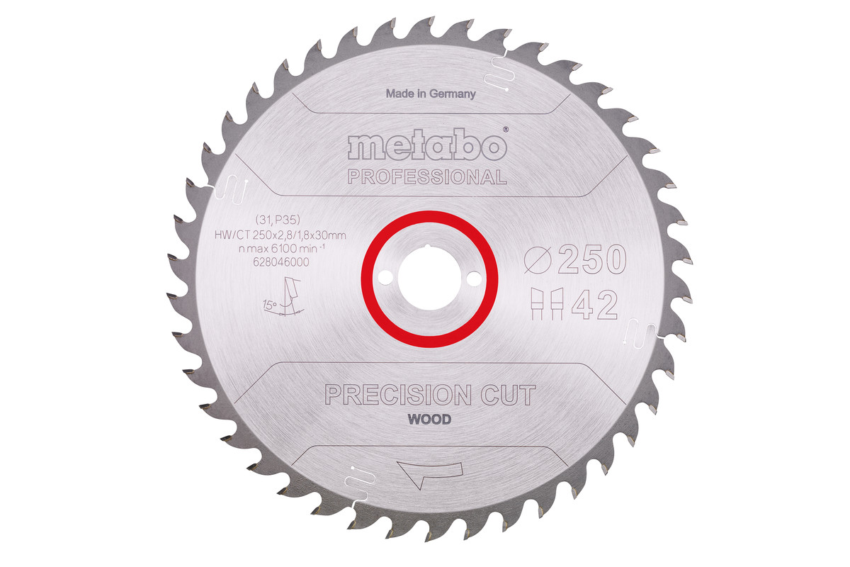 Lame de scie « precision cut wood - professional », 250x30, Z42 WZ 15° - METABO - 628046000