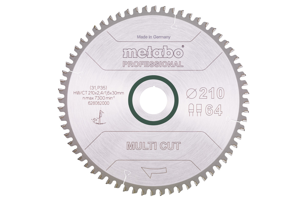 Lame de scie « multi cut - professional », 210x30, Z64 FZ/TZ, 5° nég. - METABO - 628082000
