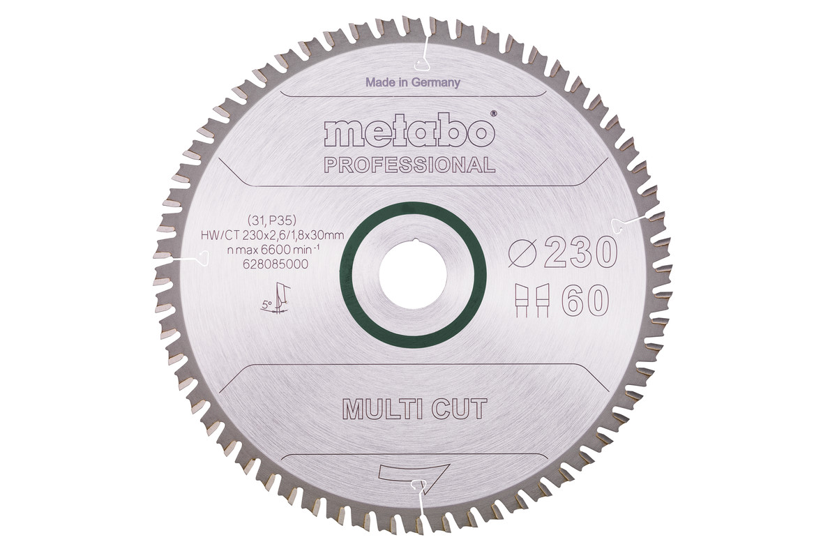 Lame de scie « multi cut - professional », 230x30, Z60 WZ 5° - METABO - 628085000