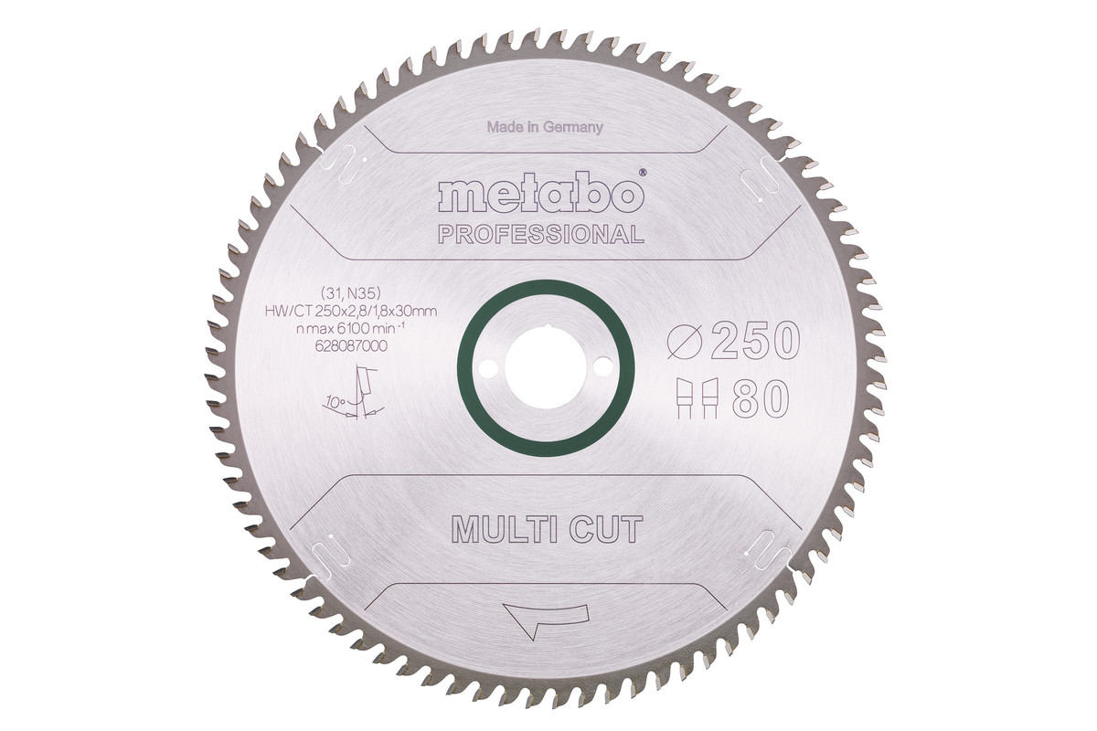 Lame de scie « multi cut - professional », 250x30, Z80 WZ, 10° - METABO - 628087000