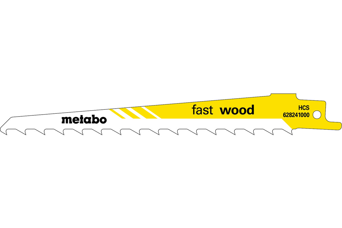 5 lames de scie sabre « fast wood » 150 x 1,25 mm - METABO - 628241000