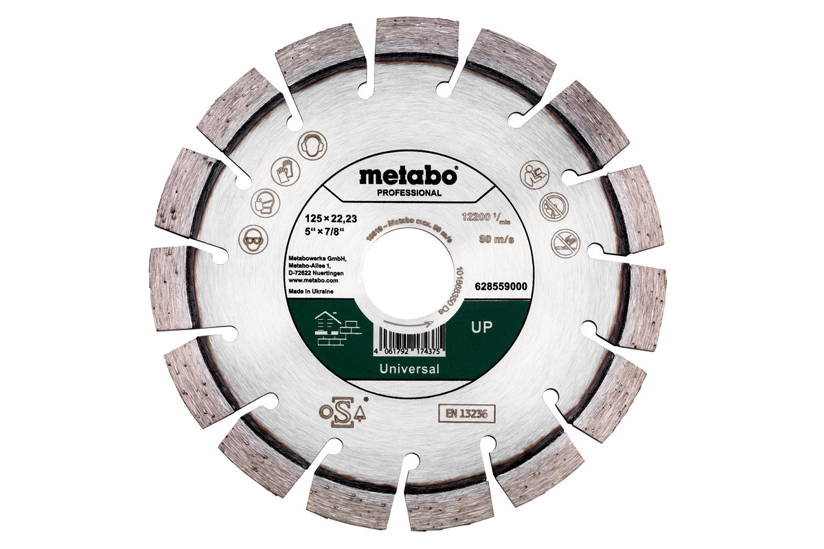 Meule de tronçonnage diamantée 125x22,23mm, « UP », Universal « professional » - METABO - 628559000