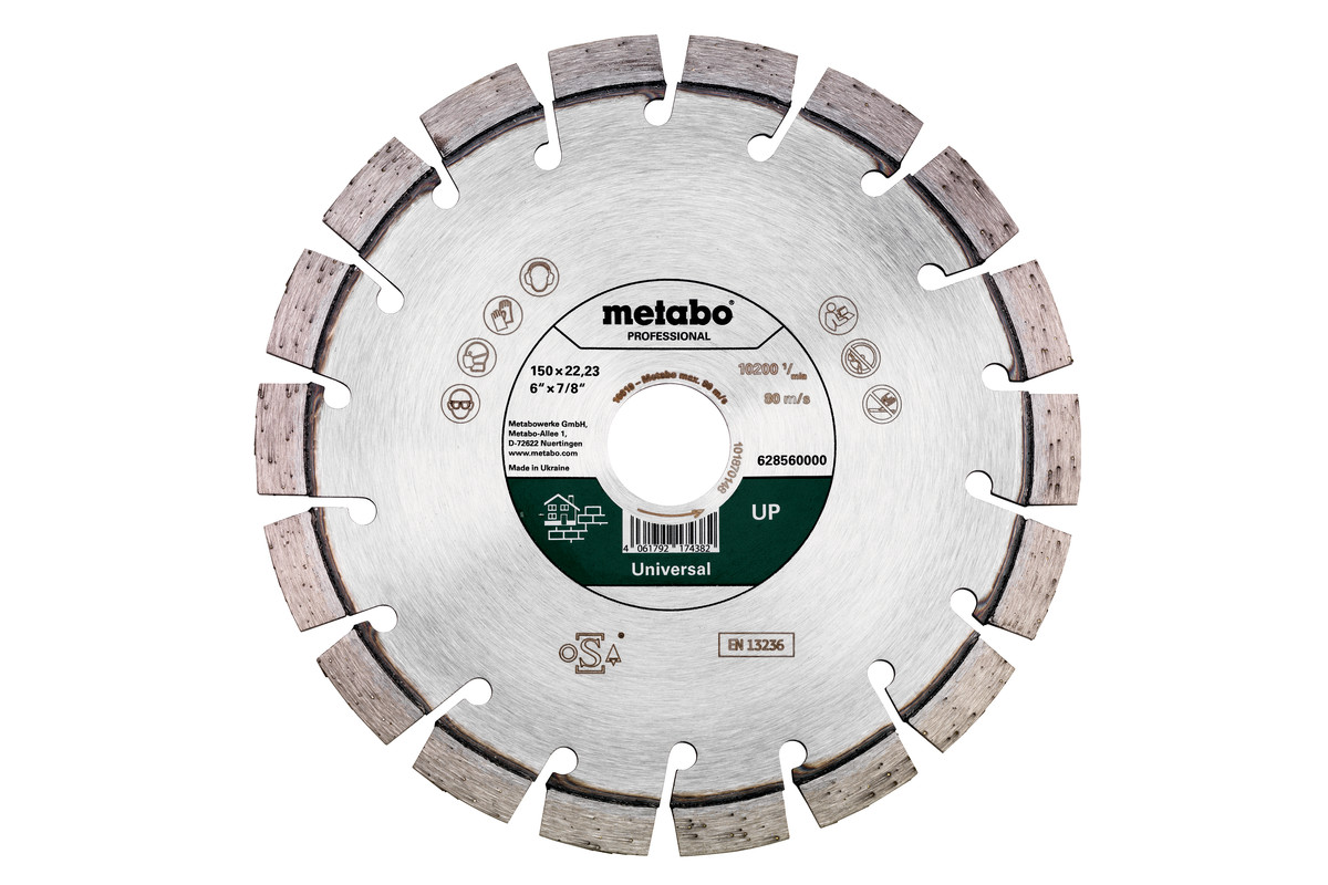 Meule de tronçonnage diamantée 150x22,23mm, « UP », Universal « professional » - METABO - 628560000