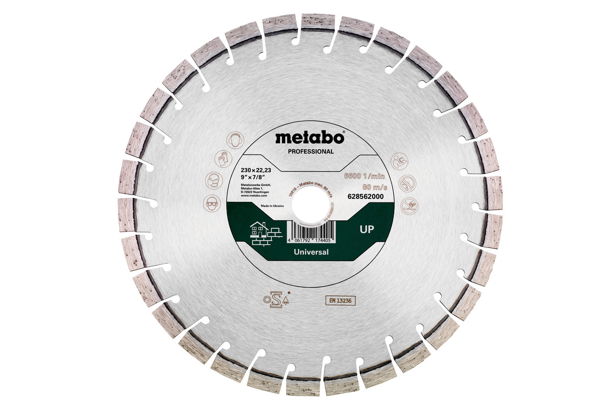 Meule de tronçonnage diamantée 300x20,0/25,4mm, « UP », Universal « professional » - METABO - 628563000