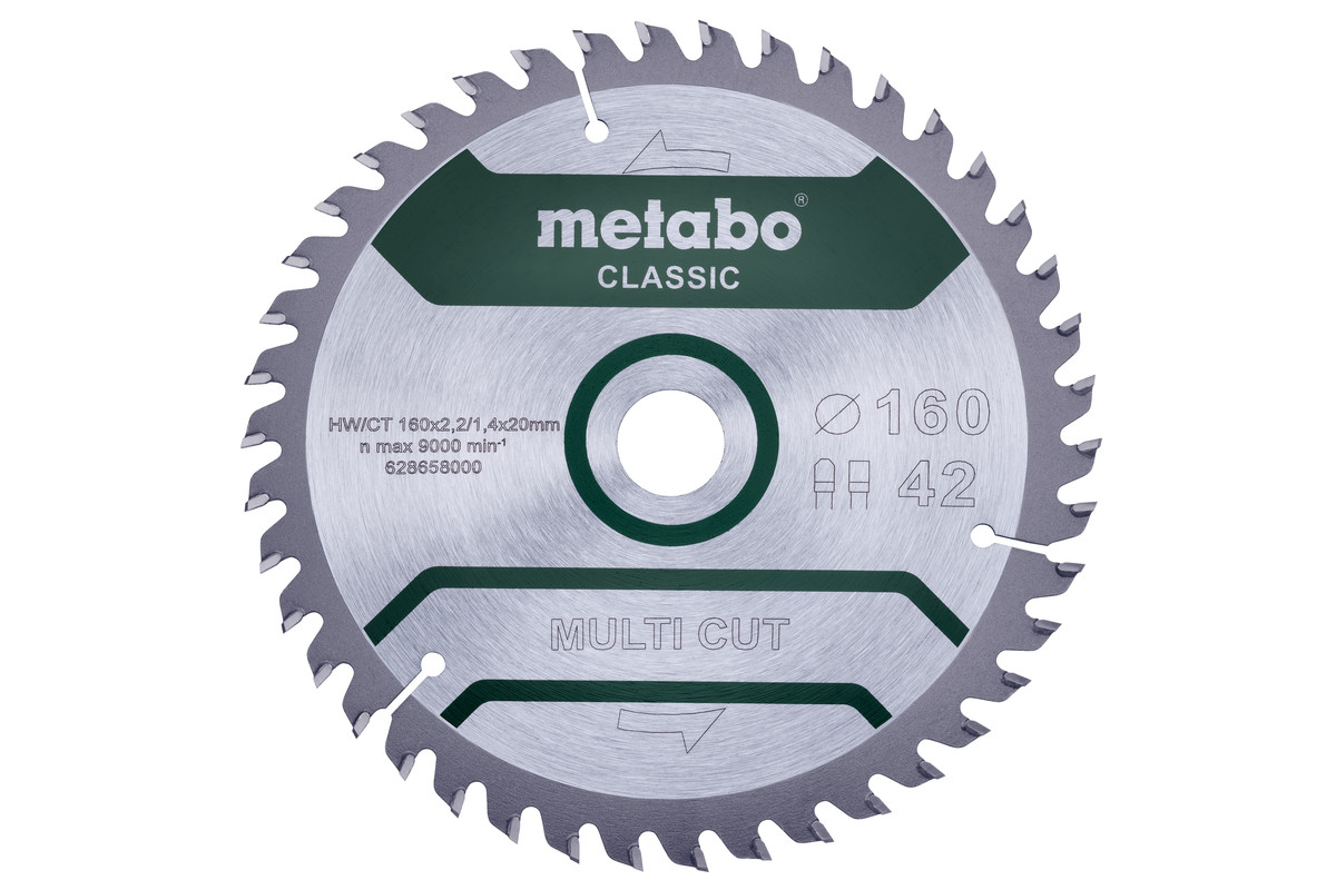 Lame de scie « multi cut - classic », 160x20 Z42 FZ/TZ 5° /B - METABO - 628658000