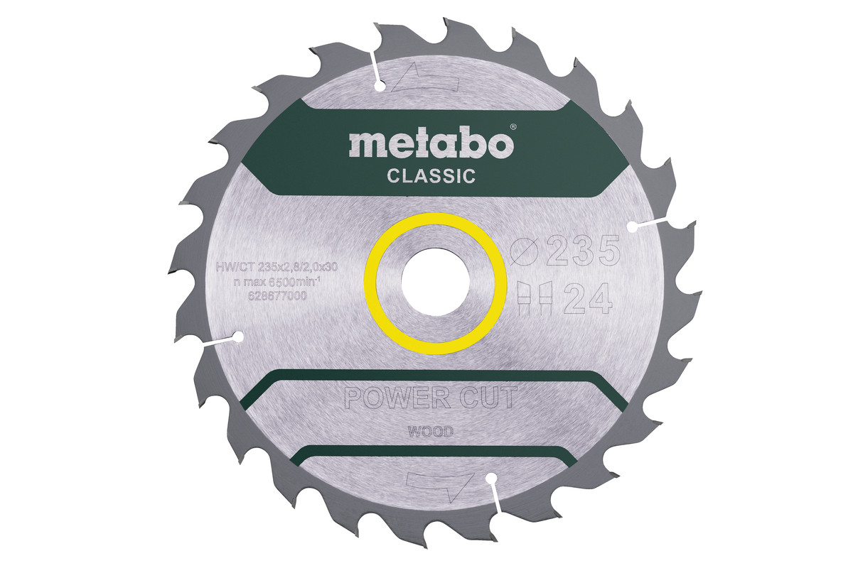 Lame de scie « power cut wood - classic »,235x30, Z24 WZ 18° /B - METABO - 628678000