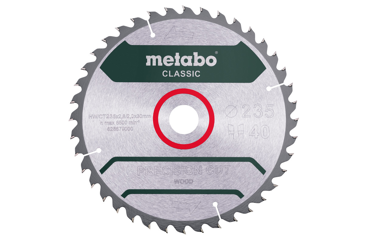 Lame de scie « precision cut wood - classic », 235x30 Z40 WZ 15° /B - METABO - 628680000
