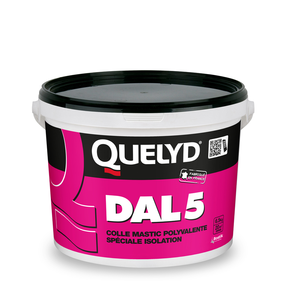Colle mastic polyvalente spécial isolation DAL 5 - 6,5KG - QUELYD - 30602599