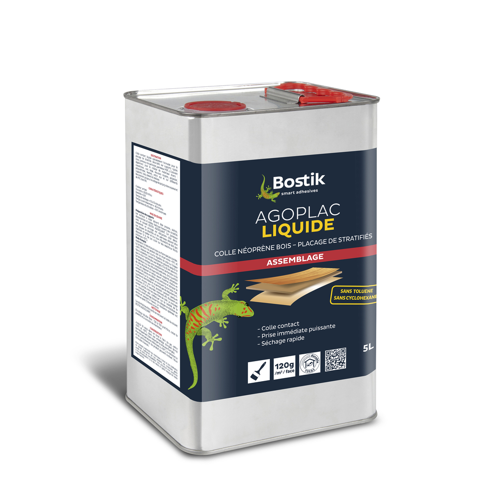 Colle néprène liquide AGOPLAC DI LIQ QUIDE Ambré - 5L - BOSTIK - 30604660